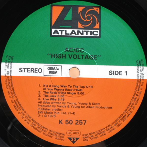 AC/DC - High Voltage | Atlantic (ATL 50 257) - 3 AC/DC - High Voltage | Atlantic (ATL 50 257) - 3