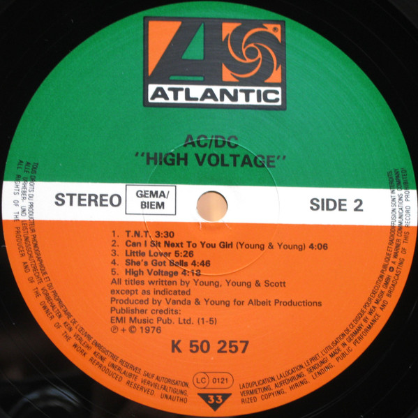 AC/DC - High Voltage | Atlantic (ATL 50 257) - 4 AC/DC - High Voltage | Atlantic (ATL 50 257) - 4