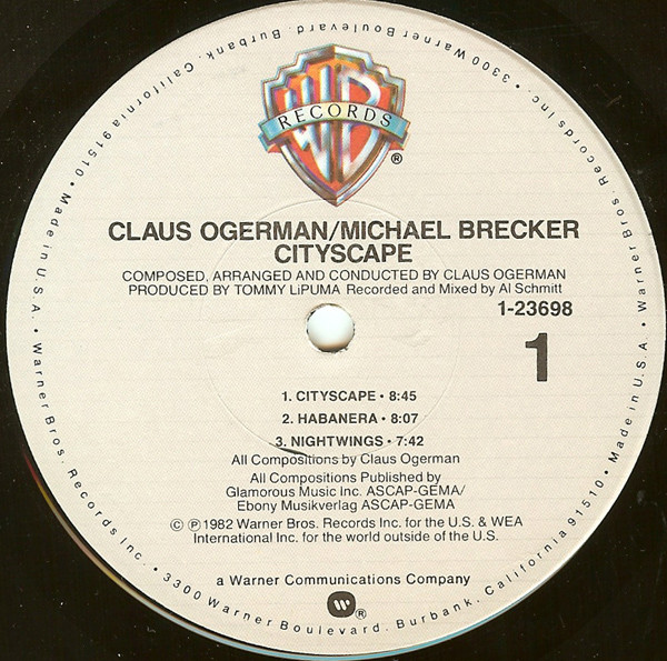 Claus Ogerman / Michael Brecker - Cityscape | Warner Bros. Records (9 23698-1) - 3