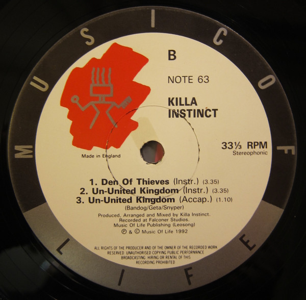 Killa Instinct - Den Of Thieves / Un-United Kingdom | Music Of Life (NOTE 63) - 4 Killa Instinct - Den Of Thieves / Un-United Kingdom | Music Of Life (NOTE 63) - 4