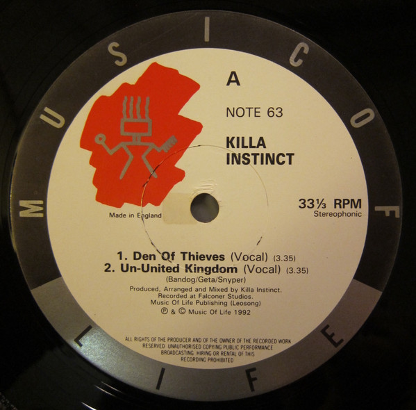 Killa Instinct - Den Of Thieves / Un-United Kingdom | Music Of Life (NOTE 63) - 3 Killa Instinct - Den Of Thieves / Un-United Kingdom | Music Of Life (NOTE 63) - 3