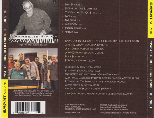 "Papa" John DeFrancesco - Big Shot | Savant (SCD 2098) - 2