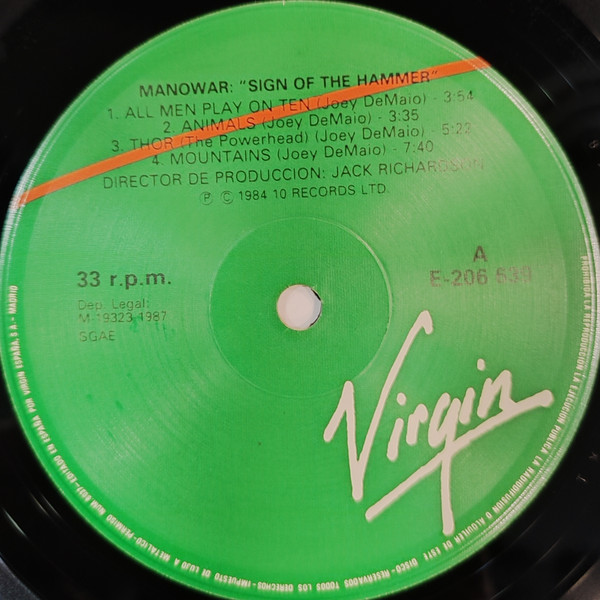 Manowar - Sign Of The Hammer | 10 Records (E 206 639) - 3