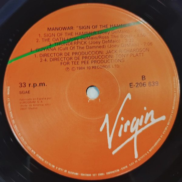 Manowar - Sign Of The Hammer | 10 Records (E 206 639) - 4