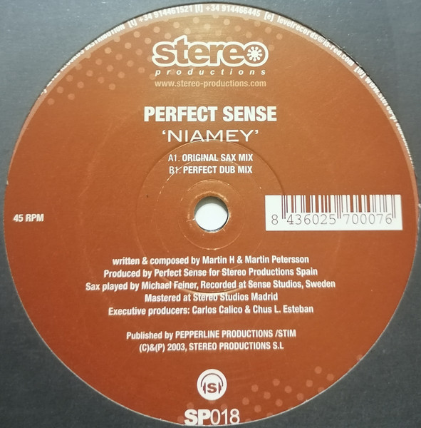 Perfect Sense - Niamey | Stereo Productions (SP018) - 2