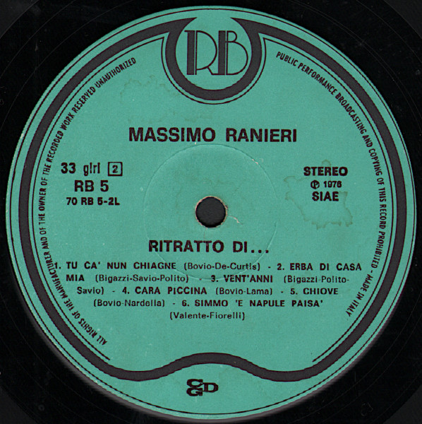 Massimo Ranieri - Ritratto Di... Massimo Ranieri | Record Bazaar (RB 5) - 4