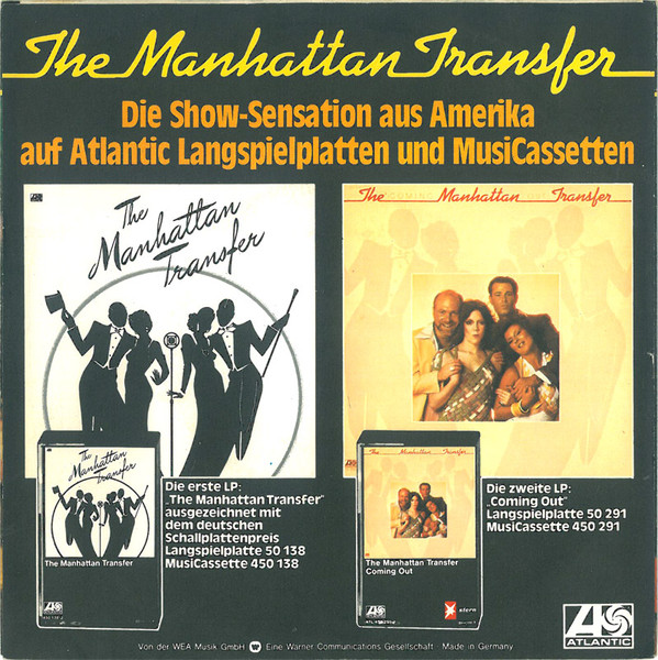 The Manhattan Transfer - Gloria / Don't Let Go | Atlantic (ATL 10 953) - 2