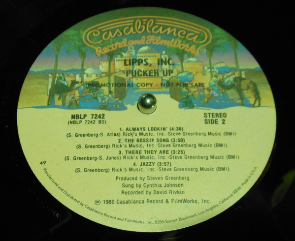 Lipps, Inc. - Pucker Up | Casablanca (NBLP 7242) - 4