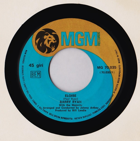 Barry Ryan - Eloise | MGM Records (MG 70.035) - 3