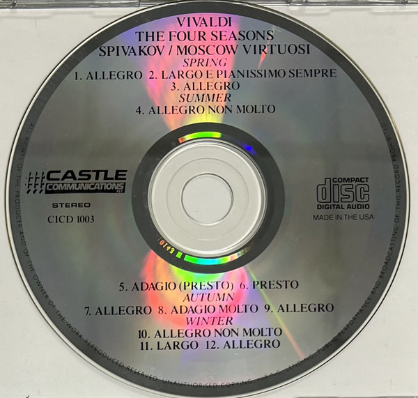 Antonio Vivaldi / Moscow Virtuosi - The Four Seasons | Castle Communications (CICD 1003) - 3