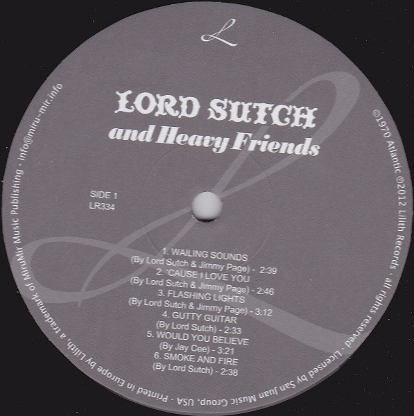 Lord Sutch And Heavy Friends - Lord Sutch And Heavy Friends | Lilith (LR334)