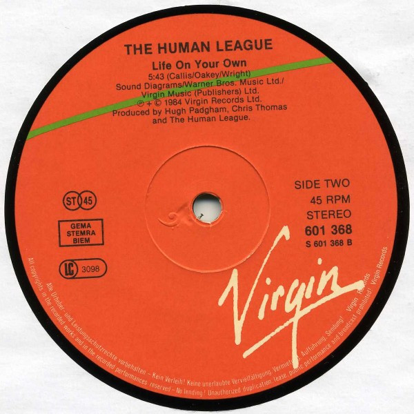 The Human League - Life On Your Own | Virgin (601 368) - 4