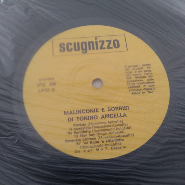 Tonino Apicella - Malinconie E Sorrisi Di Tonino Apicella - 4° Volume | Scugnizzo (LPSC 306) - 3