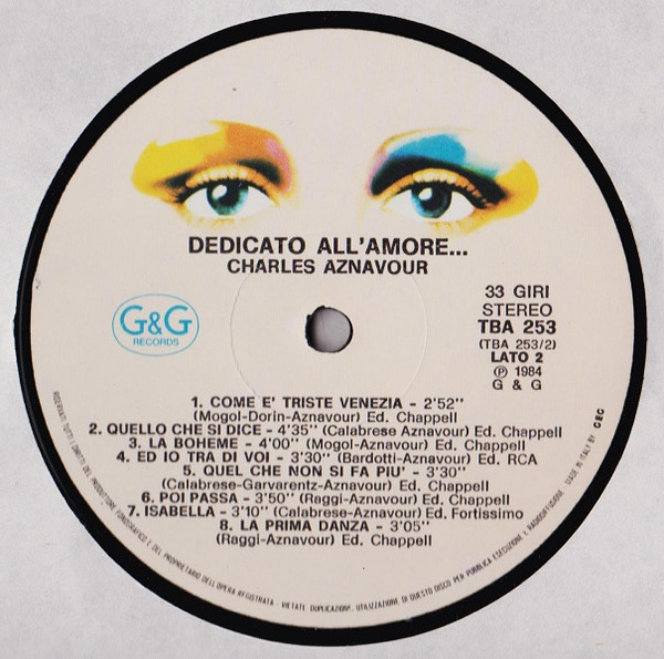 Charles Aznavour - Dedicato All'Amore... | G & G Records (TBA 253) - 4 Charles Aznavour - Dedicato All'Amore... | G & G Records (TBA 253) - 4