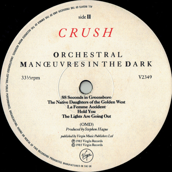 Orchestral Manoeuvres In The Dark - Crush | Virgin (V2349) - 4