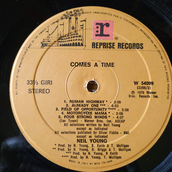 Neil Young - Comes A Time | Reprise Records (W 54099) - 4