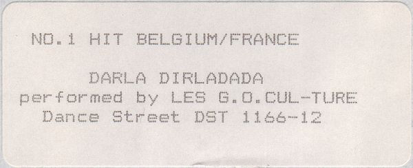 Les G.O. Culture - Darla Dirladada | Dance Street (DST 1166-12)