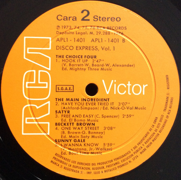 Various - Disco Express Vol. 1 - Vinilo | RCA (APL1-1401) - 4 Various - Disco Express Vol. 1 - Vinilo | RCA (APL1-1401) - 4