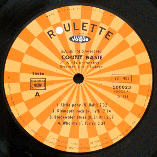 Count Basie Orchestra Featuring Louis Bellson - Basie In Sweden | Roulette (500023) - 4