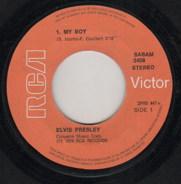 Elvis Presley - My Boy | RCA Victor (2458) - 2