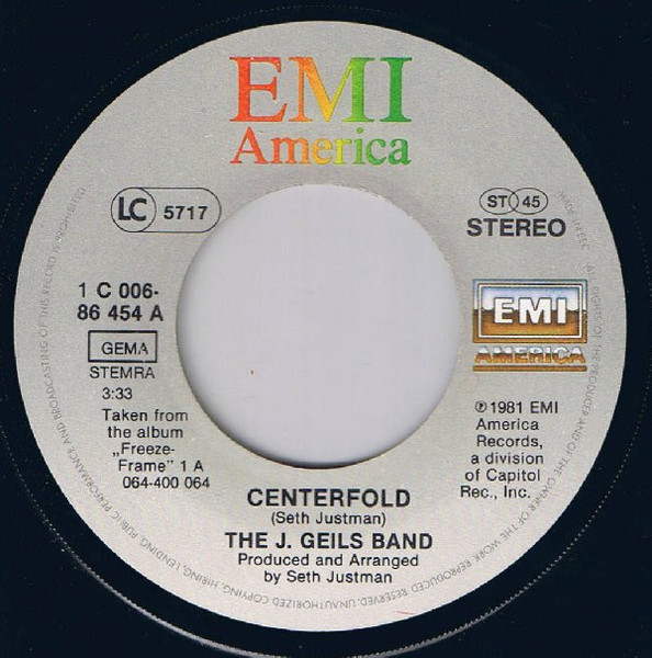 The J. Geils Band - Centerfold | EMI America (1C 006-86 454) - 3