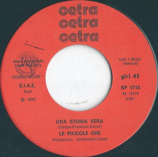 Le Piccole Ore - Una Storia Vera | Cetra (SP 1718) - 3