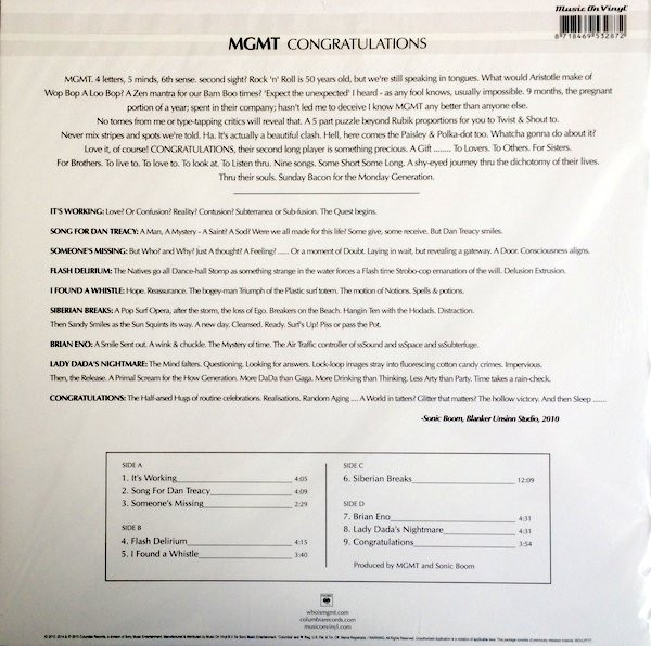 MGMT - Congratulations | Music On Vinyl (MOVLP777)