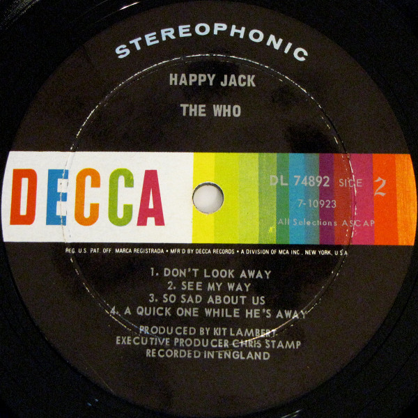The Who - Happy Jack | Decca (DL 74892) - 4 The Who - Happy Jack | Decca (DL 74892) - 4