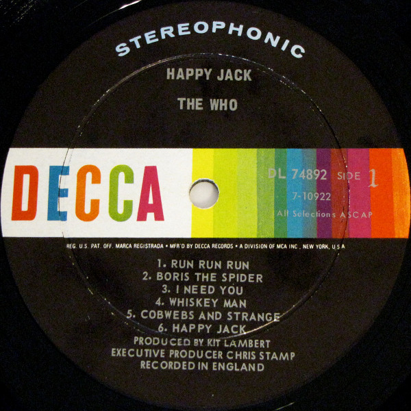 The Who - Happy Jack | Decca (DL 74892) - 3 The Who - Happy Jack | Decca (DL 74892) - 3