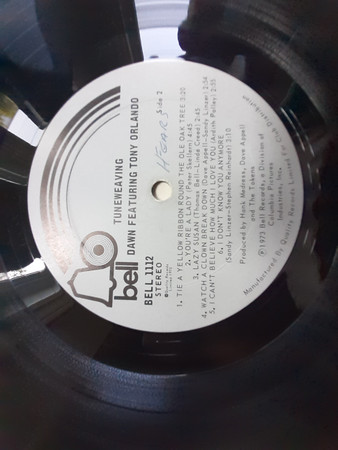Dawn , Featuring Tony Orlando - Tuneweaving [Vinyl] | Bell Records (BELL 1112) - 4