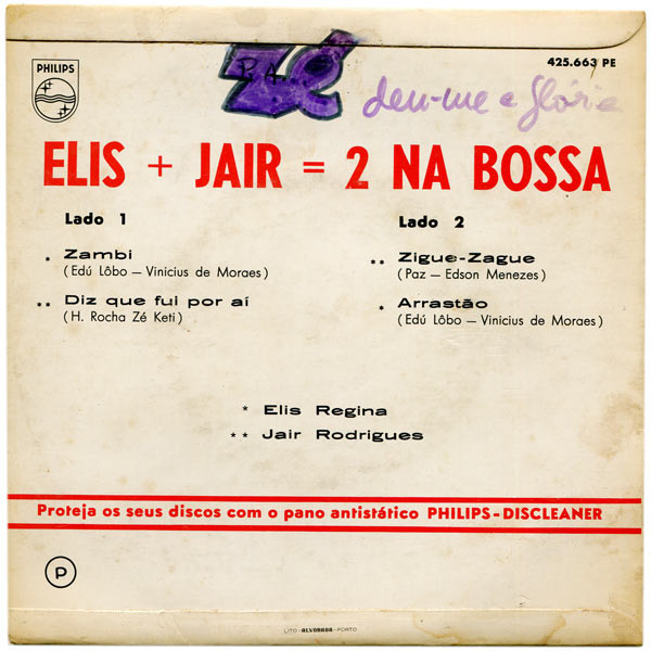 Elis Regina + Jair Rodrigues - = 2 Na Bossa | Philips (425.663 PE) - 2