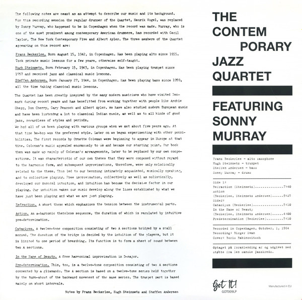 The Contemporary Jazz Quartet Featuring Sunny Murray - Action | Got It! (GOT009LP) - 3