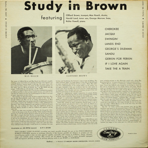 Clifford Brown And Max Roach - Study In Brown | EmArcy (MG-36037) - 2 Clifford Brown And Max Roach - Study In Brown | EmArcy (MG-36037) - 2