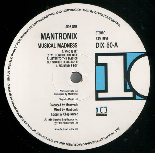 Mantronix - Music Madness | 10 Records (DIX 50) - 3 Mantronix - Music Madness | 10 Records (DIX 50) - 3