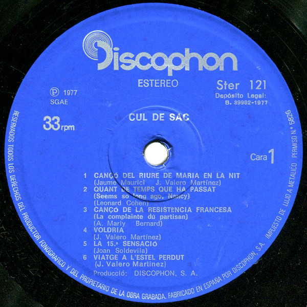 Cul De Sac - Cul De Sac | Discophon (STER. 121) - 3 Cul De Sac - Cul De Sac | Discophon (STER. 121) - 3