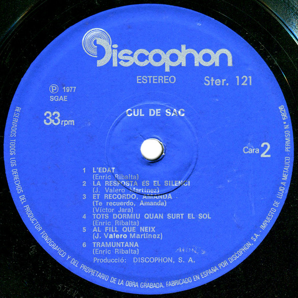 Cul De Sac - Cul De Sac | Discophon (STER. 121) - 4 Cul De Sac - Cul De Sac | Discophon (STER. 121) - 4
