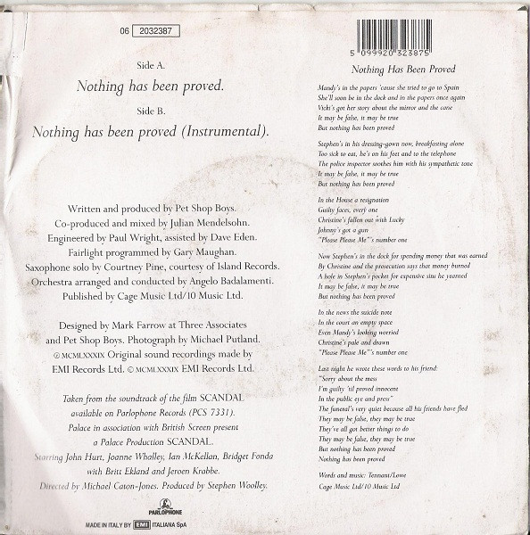 Dusty Springfield - Nothing Has Been Proved | Parlophone (06 2032387) - 2