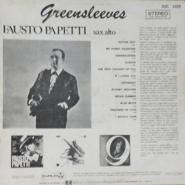 Fausto Papetti - Greensleeves | Durium (DUC 1029)
