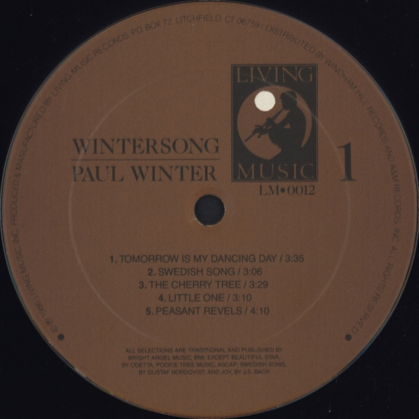 Paul Winter - Wintersong (Tomorrow Is My Dancing Day) | Living Music (LM0012) - 3