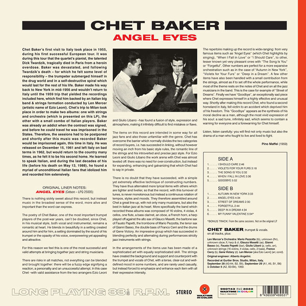Chet Baker , Len Mercer And His Orchestra - Sings And Plays With Len Mercer And His Orchestra – Angel Eyes | WaxTime In Color (950743) - 2 Chet Baker , Len Mercer And His Orchestra - Sings And Plays With Len Mercer And His Orchestra – Angel Eyes | WaxTime In Color (950743) - 2