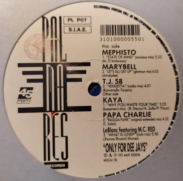 Various - Only For Dee Jays | Palmares Records (PL P07)