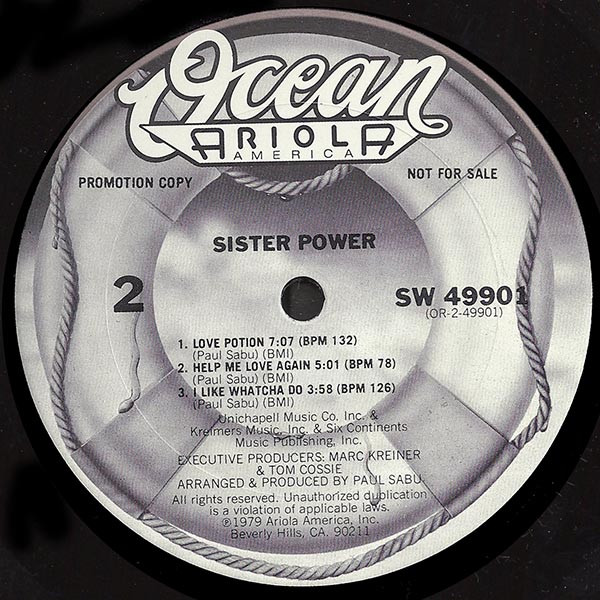 Sister Power - Sister Power | Ocean Ariola America (SW-49901) - 4 Sister Power - Sister Power | Ocean Ariola America (SW-49901) - 4