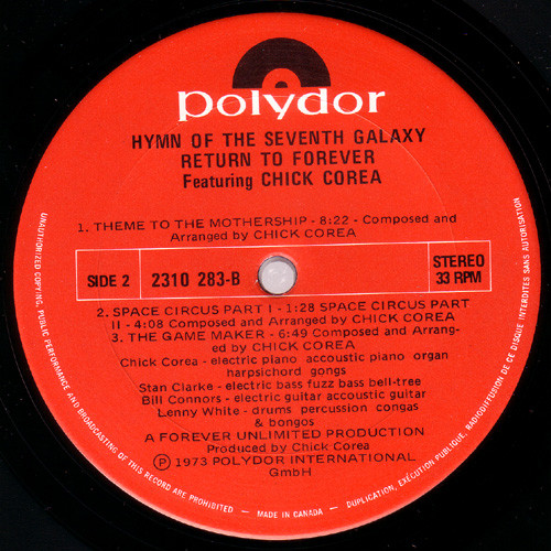 Return To Forever Featuring Chick Corea - Hymn Of The Seventh Galaxy | Polydor (2310 283) - 4 Return To Forever Featuring Chick Corea - Hymn Of The Seventh Galaxy | Polydor (2310 283) - 4