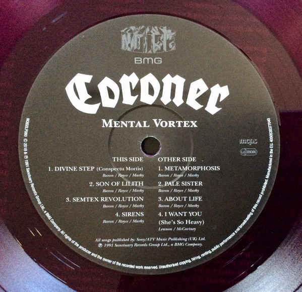 Coroner - Mental Vortex LP | Noise (NOISELP060) - 2