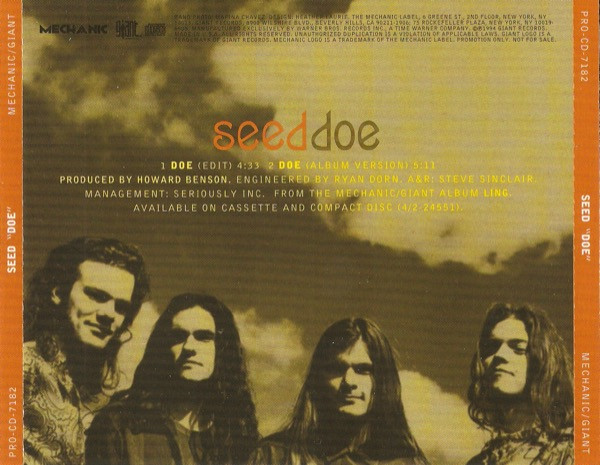 Seed - Doe | Mechanic Records (PRO-CD-7182) - 2