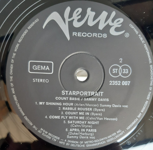Count Basie / Sammy Davis Jr. - Starportrait | Verve Records (2622 005) - 4