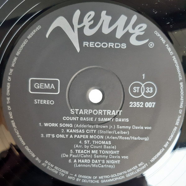 Count Basie / Sammy Davis Jr. - Starportrait | Verve Records (2622 005) - 3