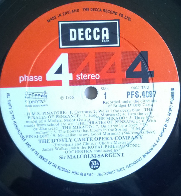 Gilbert & Sullivan - D'oyly Carte Opera Company , Royal Philharmonic Orchestra , Sir Malcolm Sargent - Gilbert & Sullivan Spectacular | Decca (PFS 4097) - 3