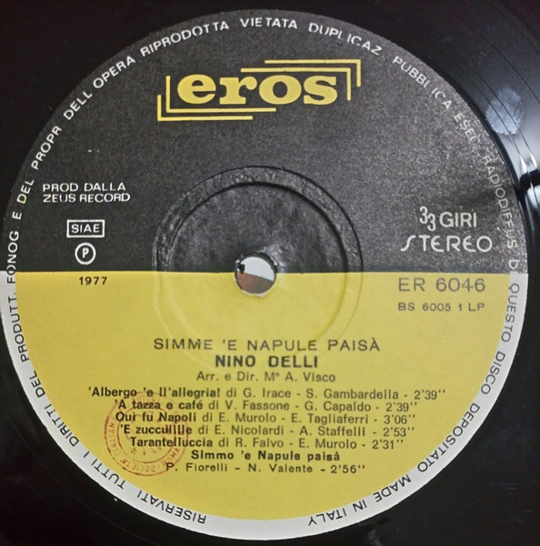 Nino Delli - Simme 'E Napule Paisà | Eros (ER 6046) - 3 Nino Delli - Simme 'E Napule Paisà | Eros (ER 6046) - 3