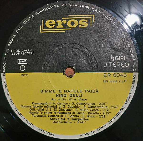 Nino Delli - Simme 'E Napule Paisà | Eros (ER 6046) - 4 Nino Delli - Simme 'E Napule Paisà | Eros (ER 6046) - 4